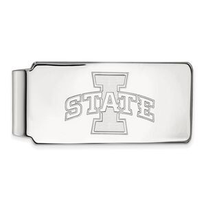 10k White Gold Iowa State Money Clip